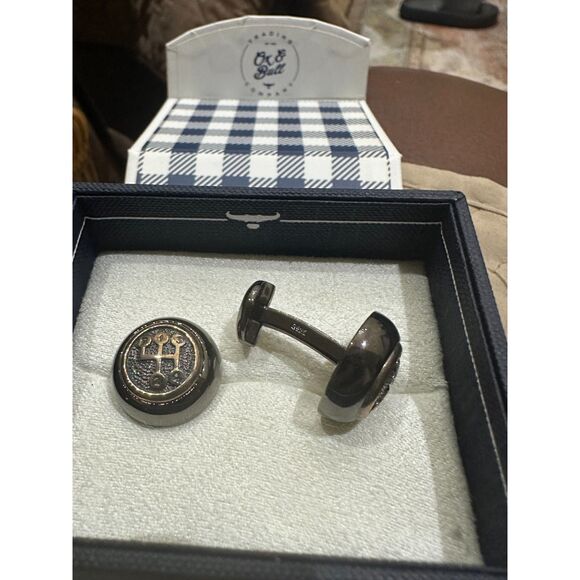 Gear Shift Sterling Silver Cufflinks in Gunmetal - Picture 3 of 6